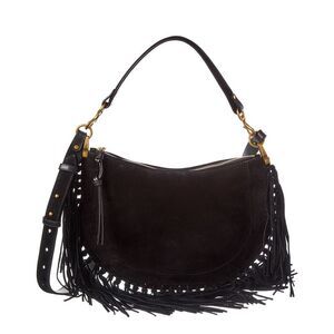 Isabel Marant Oskan Moon Small Suede Shoulder Bag, Black